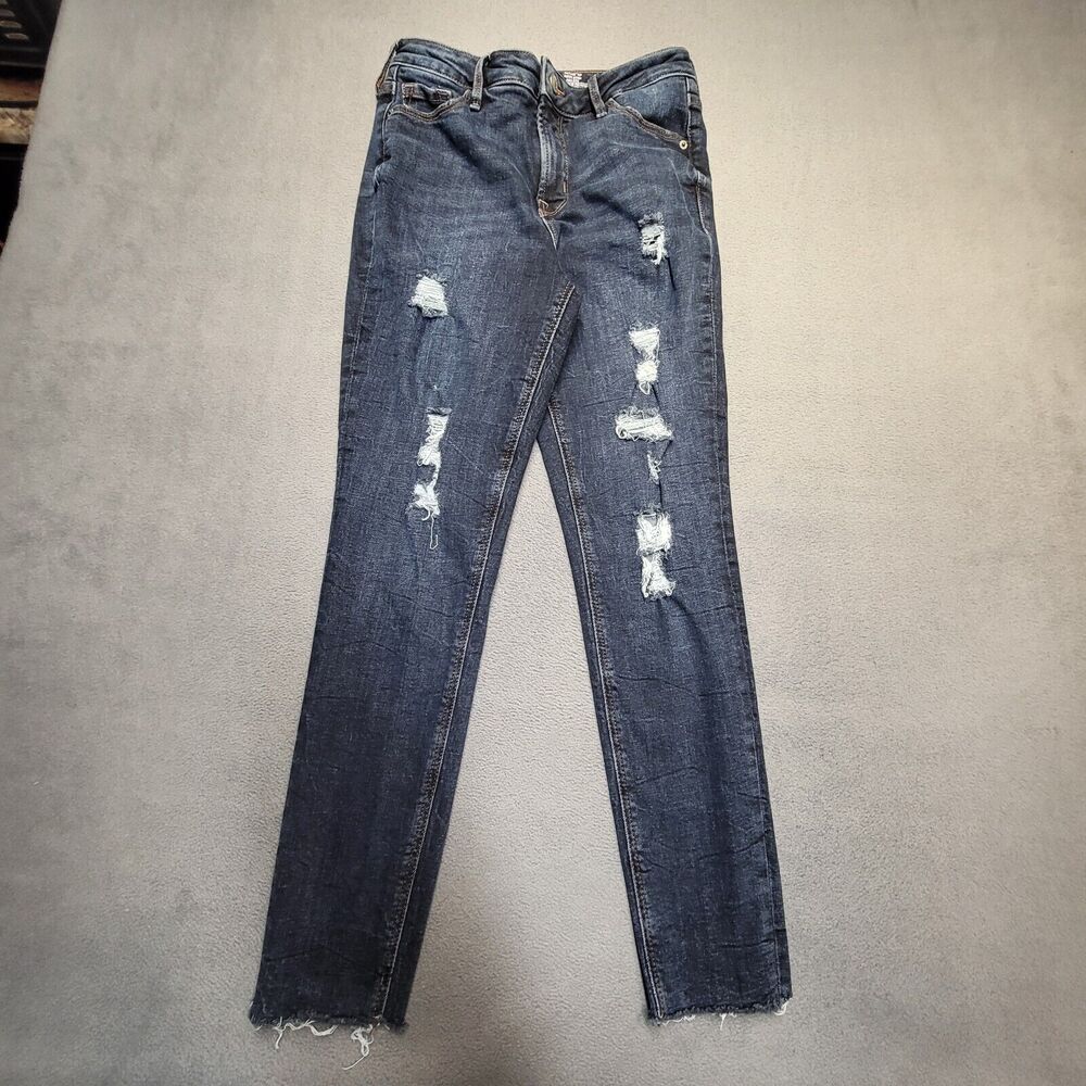 Old Navy Jeans Womens 0 Blue Rockstar Super Skinny Distressed Denim Stretch